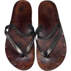 Jutta Neumann Handmade Silver/Brown Leather Sandals      Size: 9